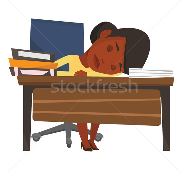 Student sleeping at the desk with book. Stock photo © RAStudio
