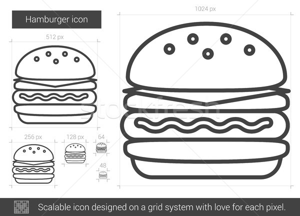 Hamburger line icona vettore isolato bianco Foto d'archivio © RAStudio