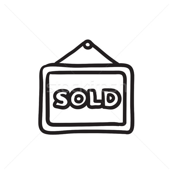 Sold placard sketch icon. Stock photo © RAStudio
