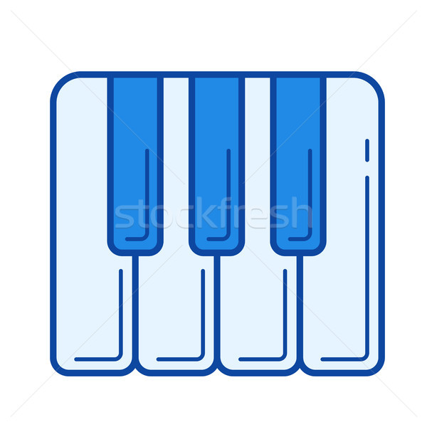 Tasti del pianoforte line icona vettore isolato bianco Foto d'archivio © RAStudio