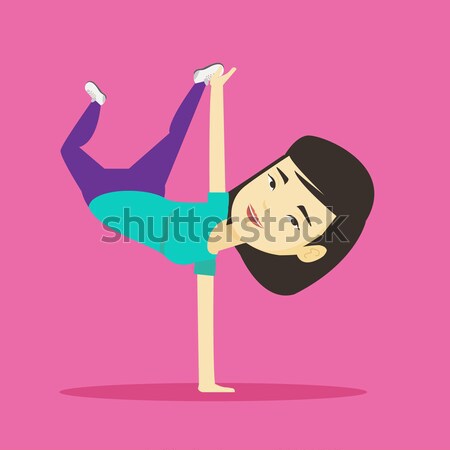 Young woman breakdancing vector illustration. Stock photo © RAStudio