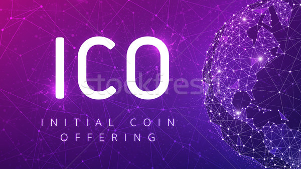 ICO initial coin offering ultraviolet banner. Stock photo © RAStudio