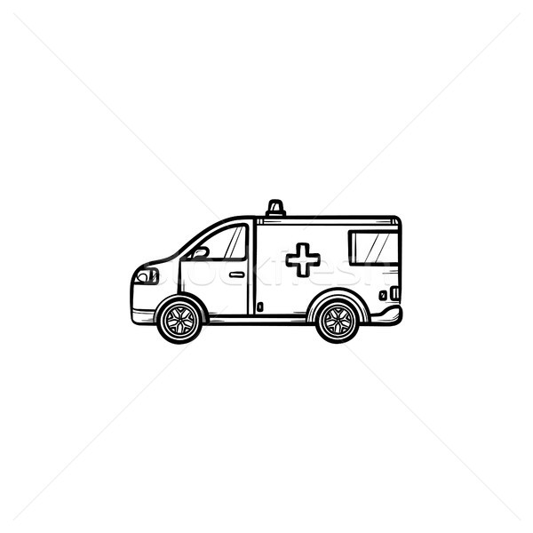 Resuscitation car hand drawn outline doodle icon. Stock photo © RAStudio