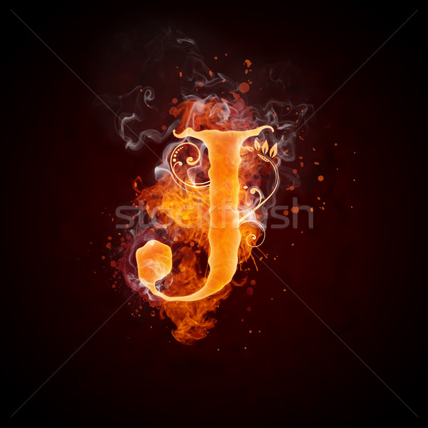 Fire Swirl Letter J Stock photo © RAStudio