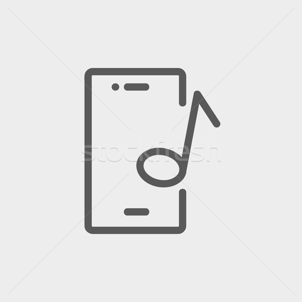 Smartphone with music note thin line icon Stock photo © RAStudio