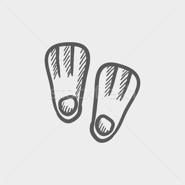 Swimming flippers sketch icon Stock photo © RAStudio