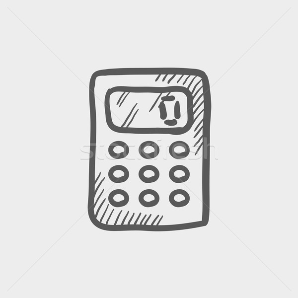 Számológép rajz ikon háló mobil kézzel rajzolt Stock fotó © RAStudio