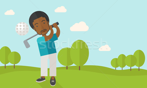 Golf player on field. Stock photo © RAStudio