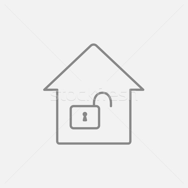 House with open lock line icon. Stock photo © RAStudio