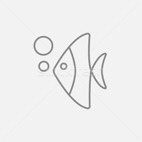 Fish under water line icon. Stock photo © RAStudio