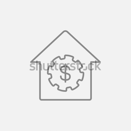 Stock photo: House with dollar symbol line icon.