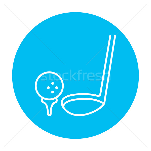 Golf ball and putter line icon. Stock photo © RAStudio