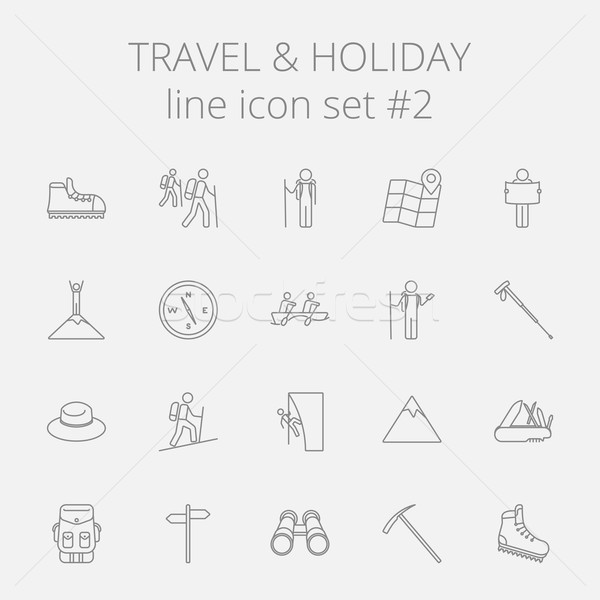 Travel and holiday icon set. Stock photo © RAStudio