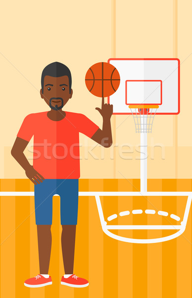 Bal man basketbal vinger basketbalveld Stockfoto © RAStudio