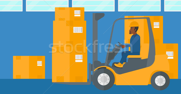 倉庫 ワーカー 移動 ロード フォークリフト トラック ストックフォト © RAStudio