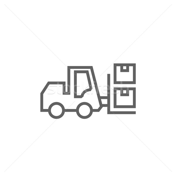 Stock photo: Forklift line icon.