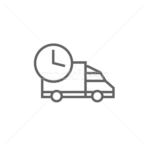 грузовик линия икона уголки веб мобильных Сток-фото © RAStudio