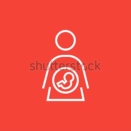 Baby foetus moeder baarmoeder lijn icon Stockfoto © RAStudio