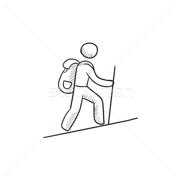 Tourist backpacker sketch icon. Stock photo © RAStudio