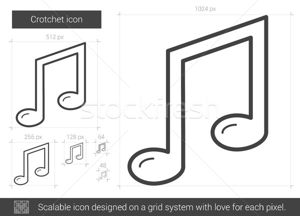 Crotchet line icon. Stock photo © RAStudio