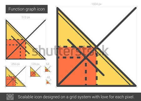Funkció grafikon vonal ikon vektor izolált Stock fotó © RAStudio