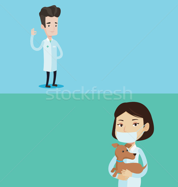Dos médicos banners espacio texto vector Foto stock © RAStudio