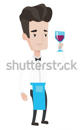 Stock photo: Desperate businessman looking at hourglass.