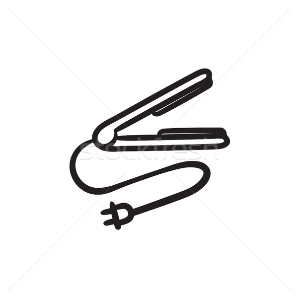 Hair straightener sketch icon. Stock photo © RAStudio