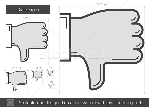 Nu-i placea linie icoană vector izolat alb Imagine de stoc © RAStudio