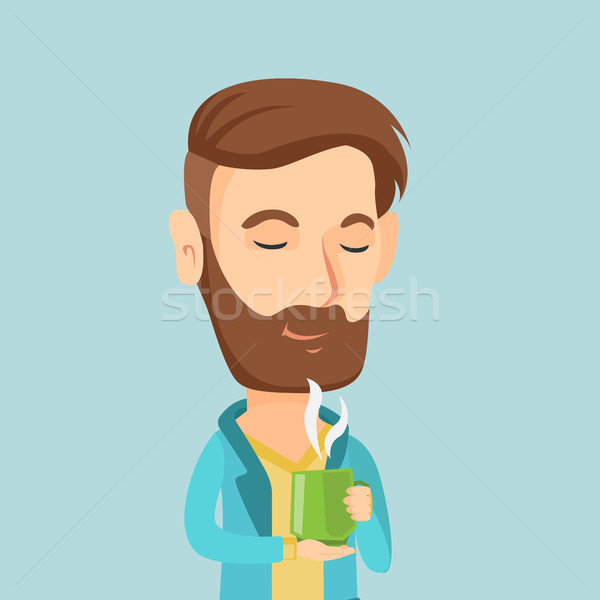 Man enjoying cup of coffee vector illustration Stock photo © RAStudio