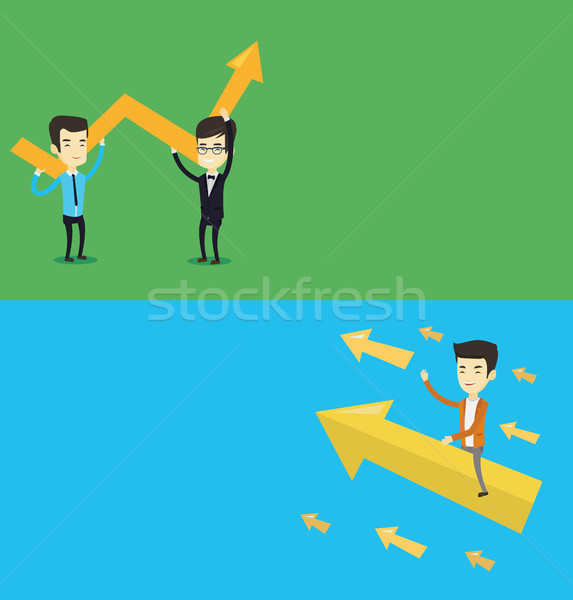 Stockfoto: Twee · business · banners · ruimte · tekst · vector