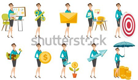 Business woman, stewardess, doctor profession set. Stock photo © RAStudio