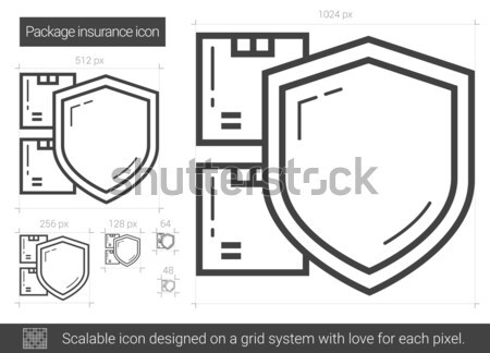 Paquet assurance ligne icône vecteur isolé [[stock_photo]] © RAStudio