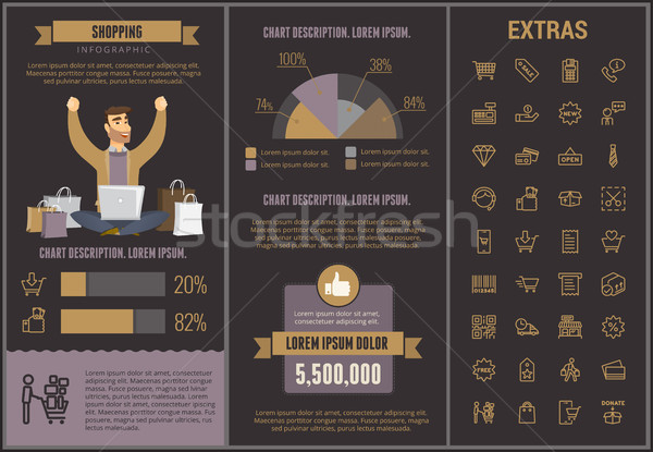 Shopping infografica modello elementi icone personalizzabile Foto d'archivio © RAStudio