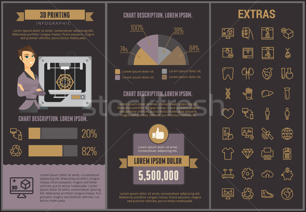 3D printing infographic template and elements. Stock photo © RAStudio