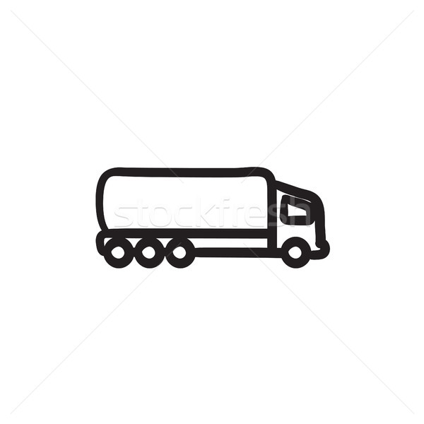 грузовик эскиз икона вектора изолированный рисованной Сток-фото © RAStudio