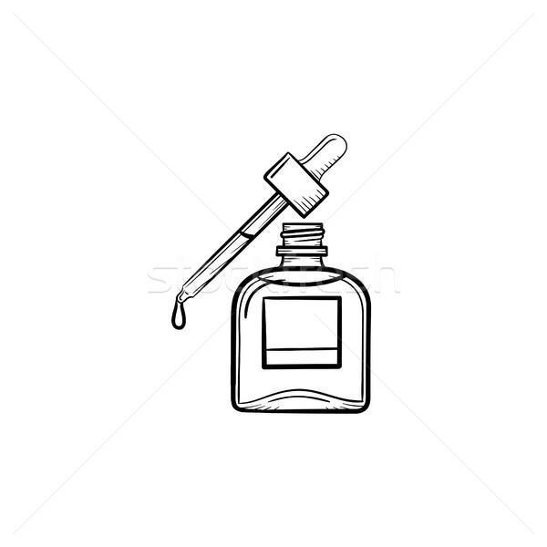 Essential oil and pipette hand drawn sketch icon. Stock photo © RAStudio