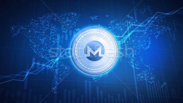 Monero coin on hud background with bull stock chart. Stock photo © RAStudio