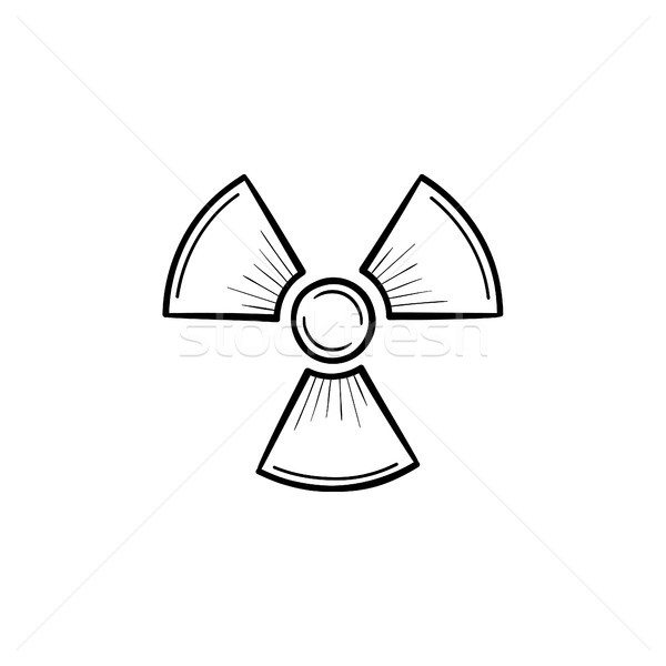 Radioaktywny podpisania szkic ikona Zdjęcia stock © RAStudio