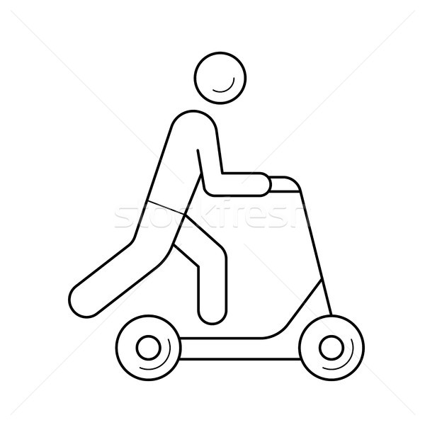 Push scooter line icon. Stock photo © RAStudio