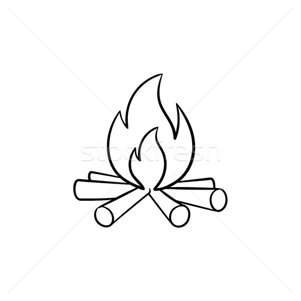 Campfire hand drawn sketch icon. Stock photo © RAStudio