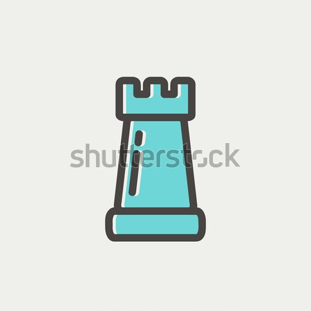 Chess Rook thin line icon Stock photo © RAStudio