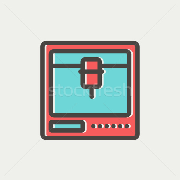 Isometric 3D printer thin line icon Stock photo © RAStudio