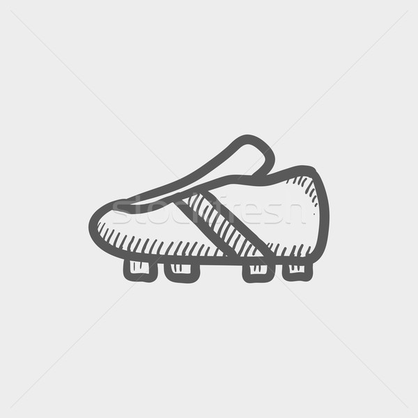 Football chaussures croquis icône web mobiles [[stock_photo]] © RAStudio