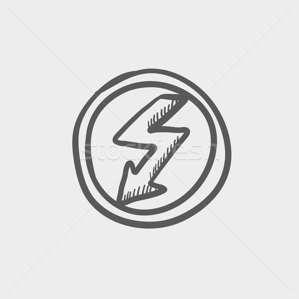 Bubble with lightning arrow sketch icon Stock photo © RAStudio