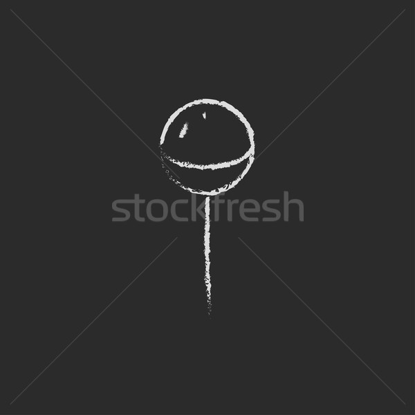 Round lollipop icon drawn in chalk. Stock photo © RAStudio