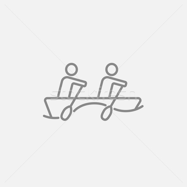 Tourists sitting in boat line icon. Stock photo © RAStudio