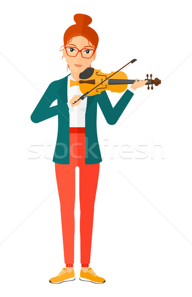 Mujer jugando violín vector diseno ilustración Foto stock © RAStudio