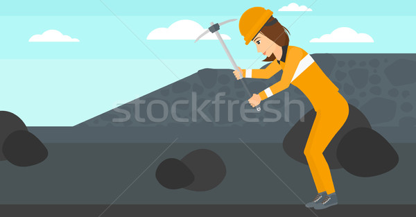 Miner working with pick. Stock photo © RAStudio
