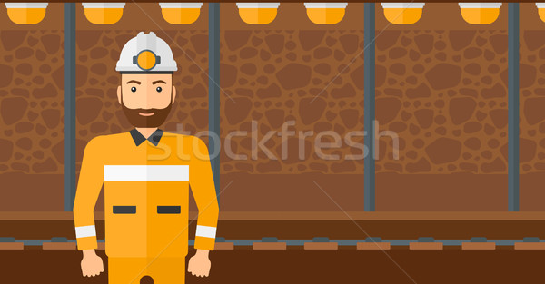 Confident miner in hardhat. Stock photo © RAStudio